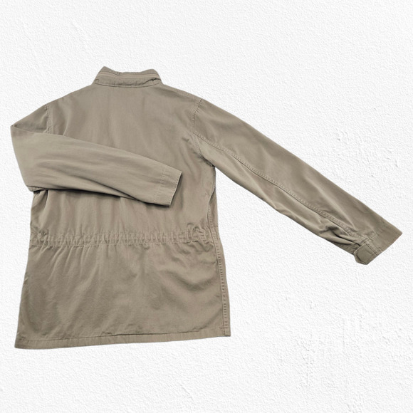 Levi’s Khaki Cotton Utility Field Jacket Hidden Hood Safari Style Size Medium - Picture 14 of 14